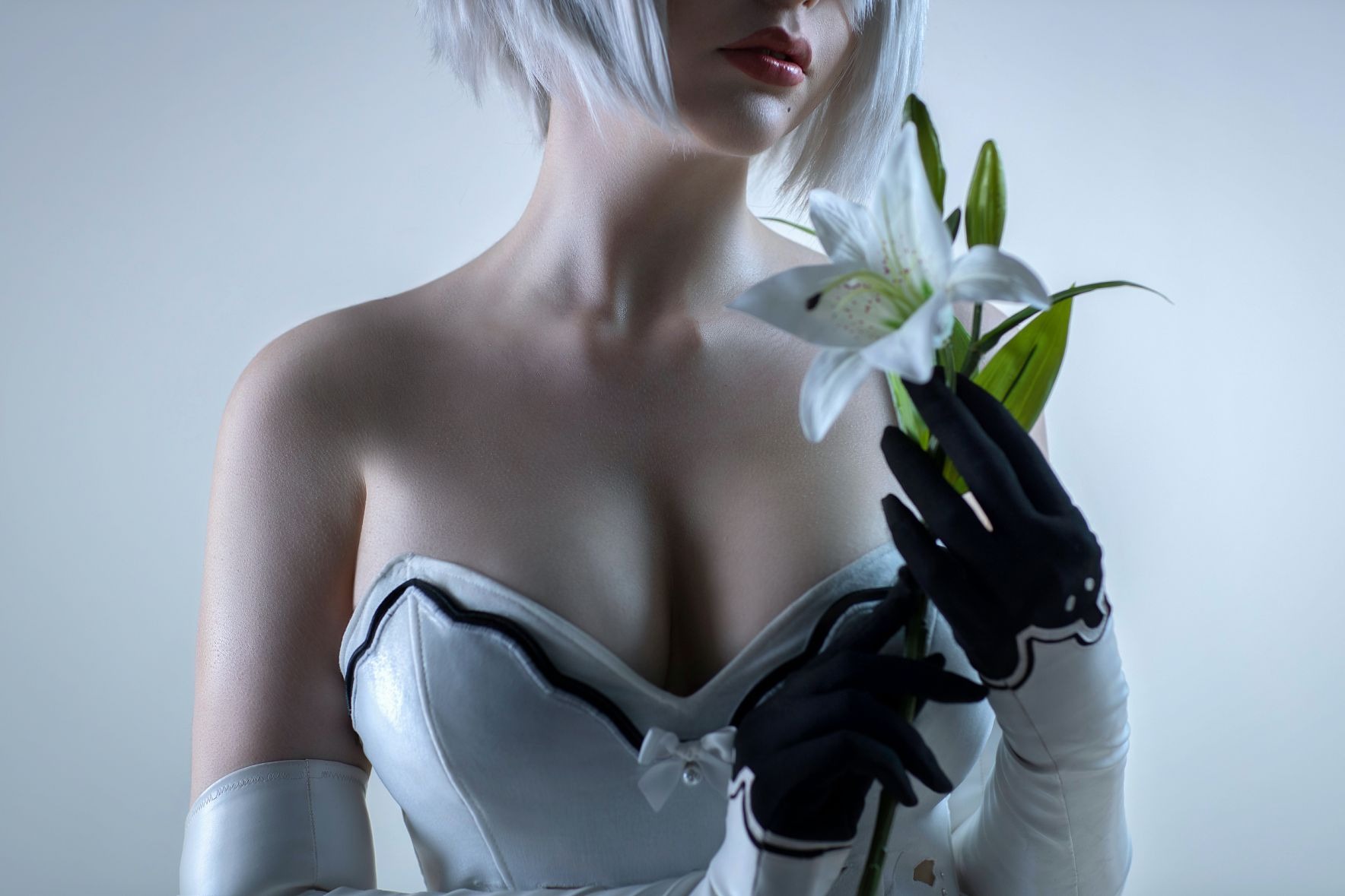 Sayathefox - 2B Floral-2B White Dress-Triss - 蕾姆Merigold 特莉丝(6)