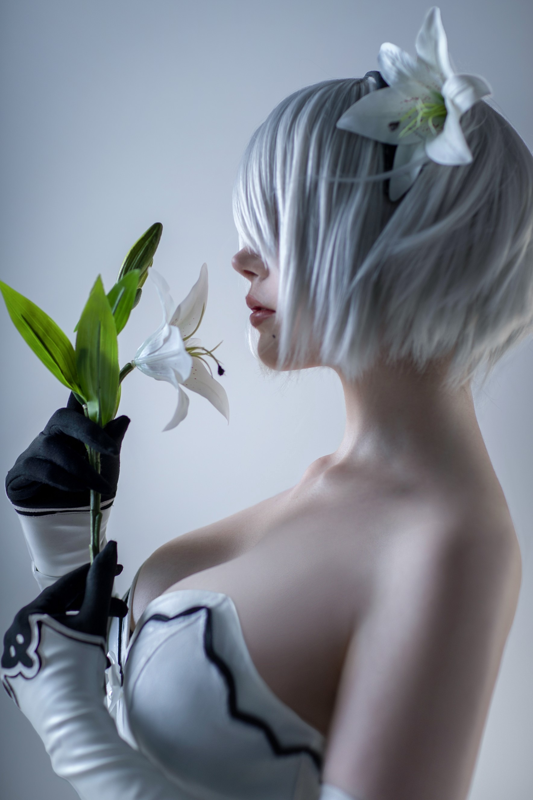 Sayathefox - 2B Floral-2B White Dress-Triss - 蕾姆Merigold 特莉丝(8)