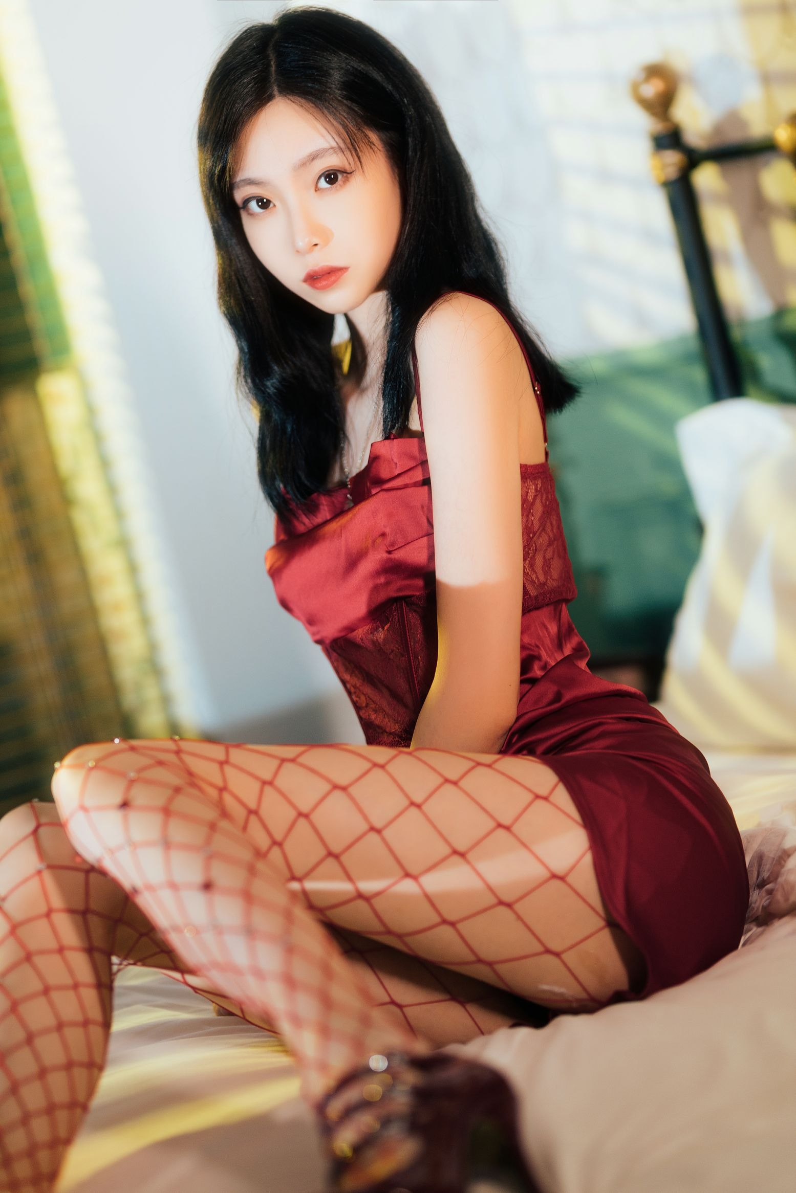 许岚 网袜红裙(5)