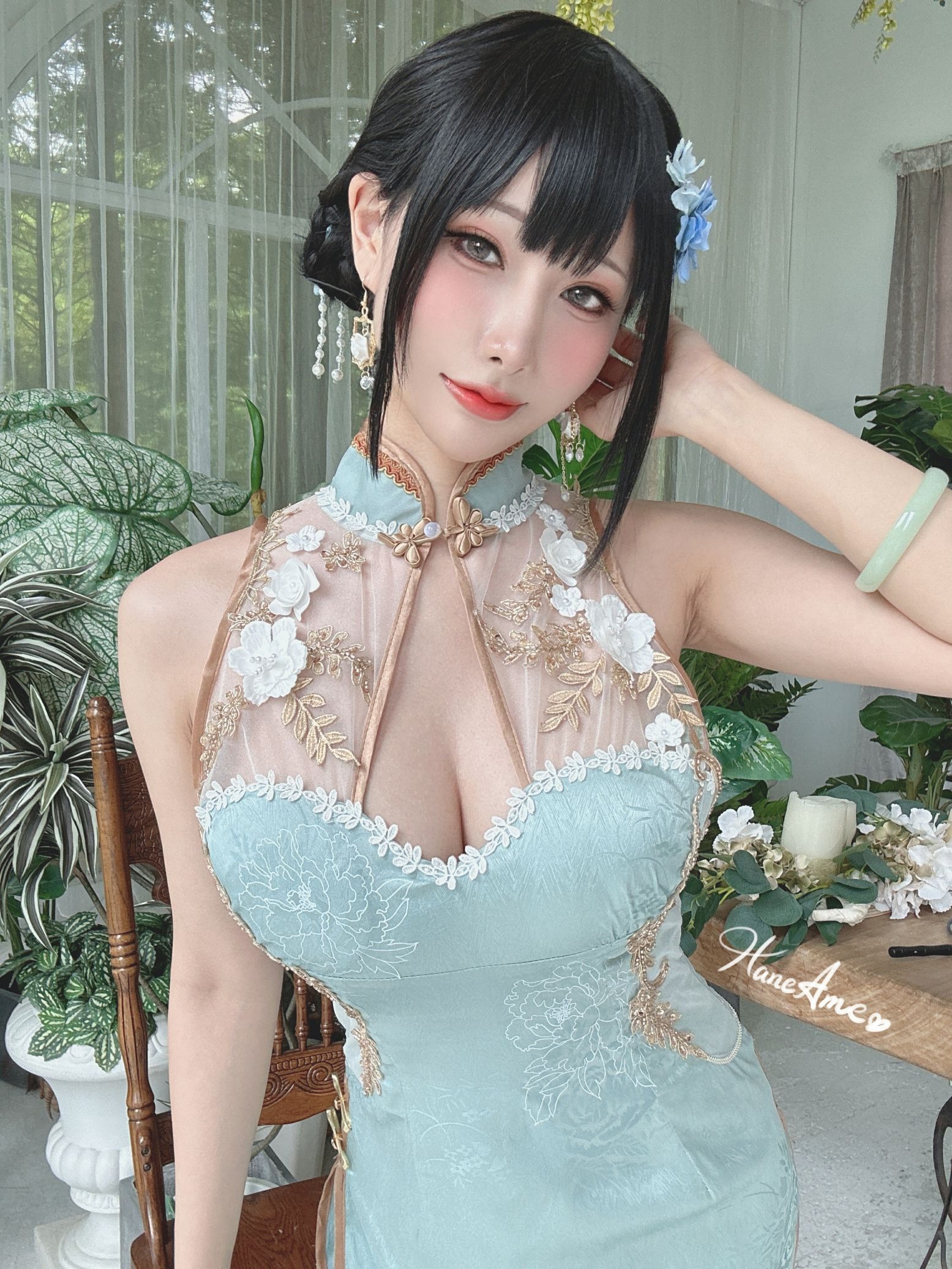 雨波_HaneAme Original Jade Qipao – 绿韵旗袍(28)